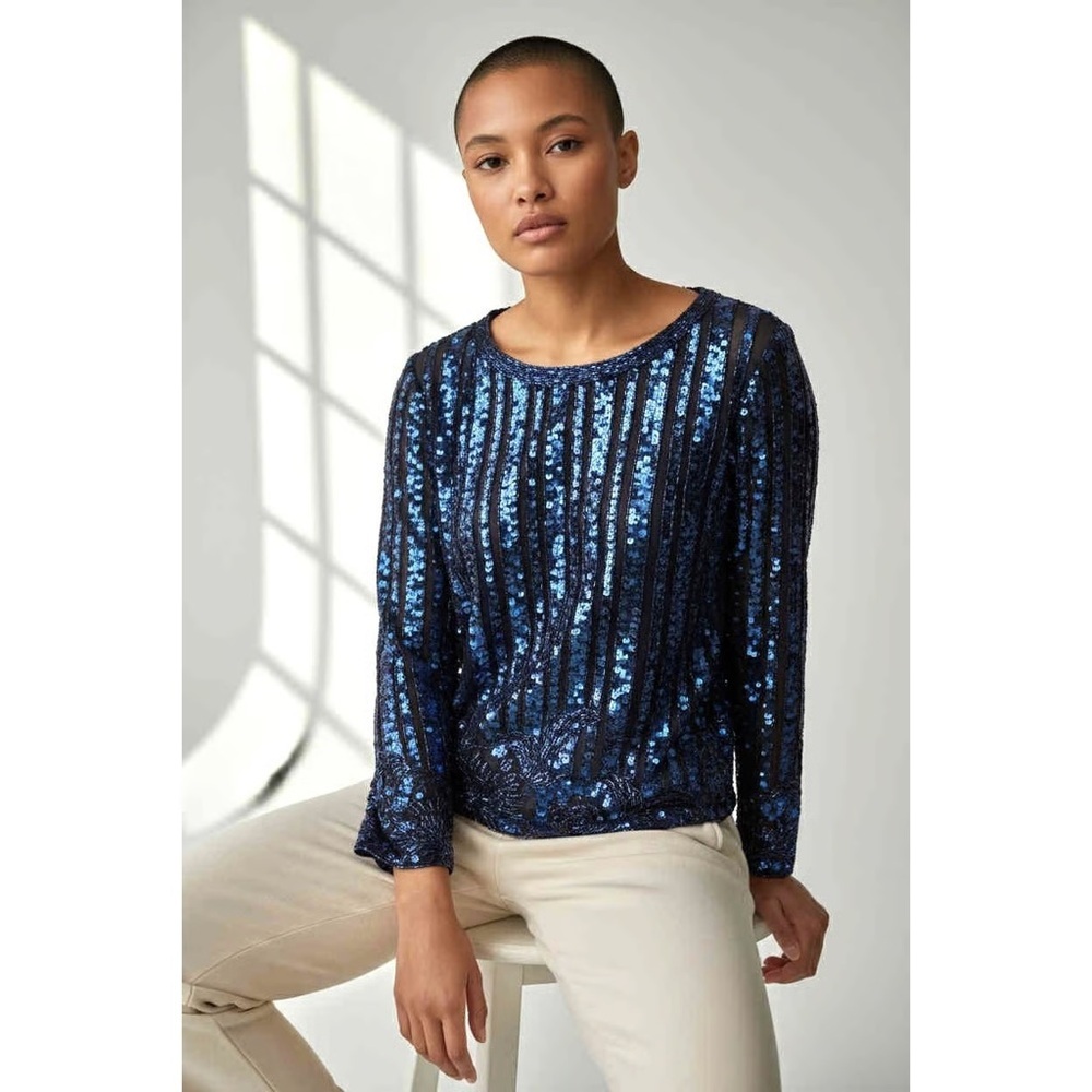 THREE FLAGGS | Vintage Sequin/Beaded Blouse